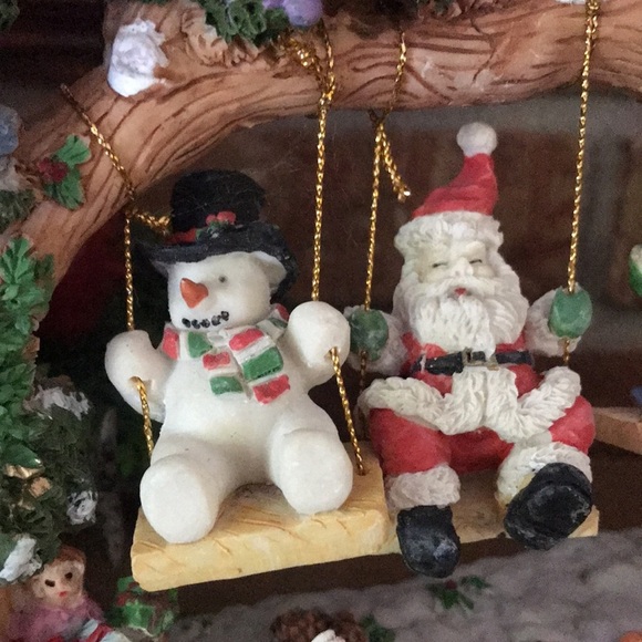 Rare VTG Large Holiday Santa Snowman Swinging Tree‼️FINAL SALE - Picture 14 of 16